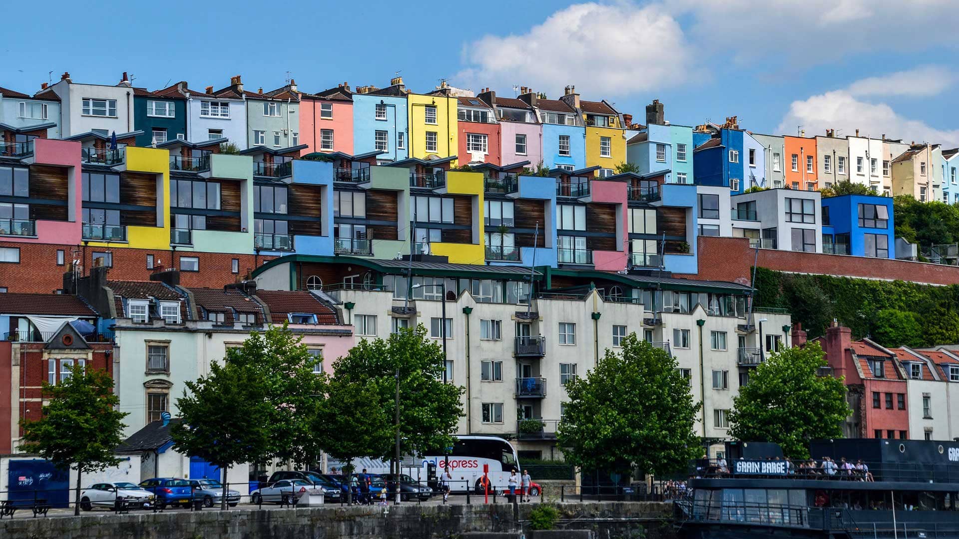 Colourful houses in Bristol.